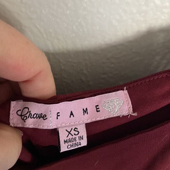 Crave Fame top size XS burgundy new with tags - Picture 5 of 8